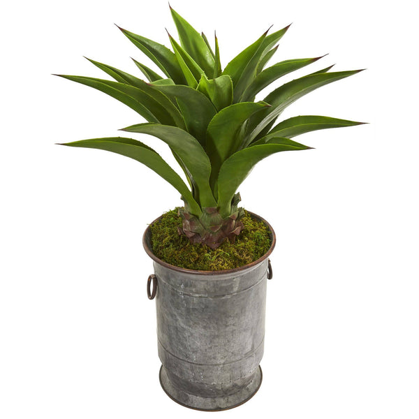 39” Agave Artificial Plant in Metal Planter