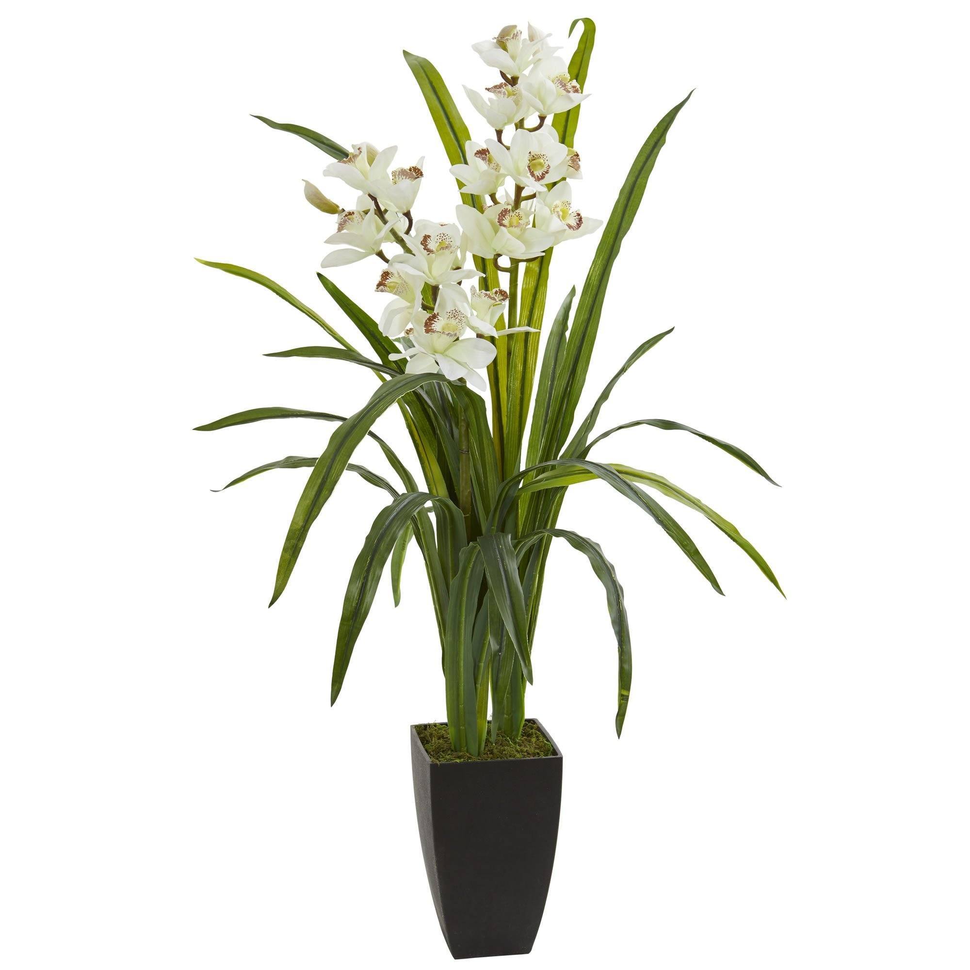 39” Cymbidium Orchid Artificial Plant | Nearly Natural