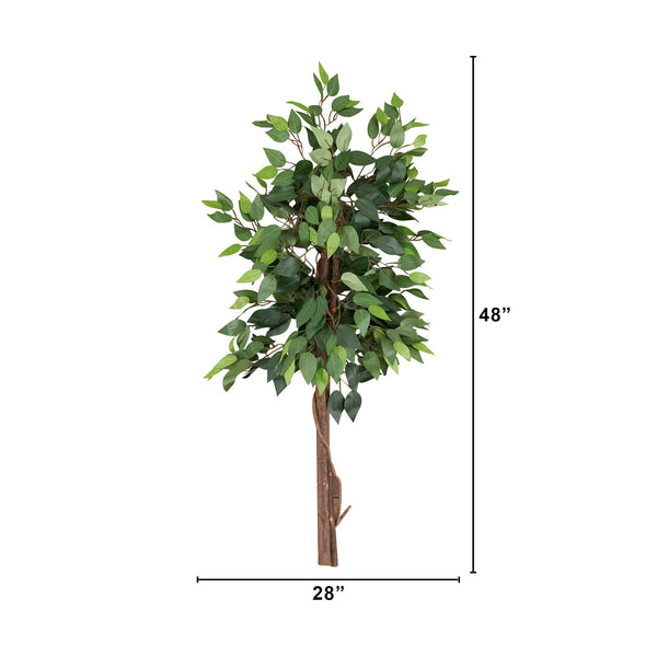 4’ Artificial Double Trunk Ficus Tree (No Pot)