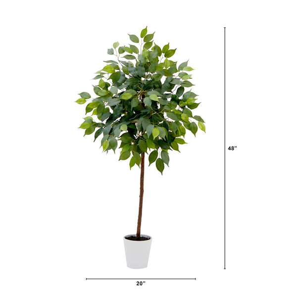 4’ Artificial Ficus Tree with Decorative Planter