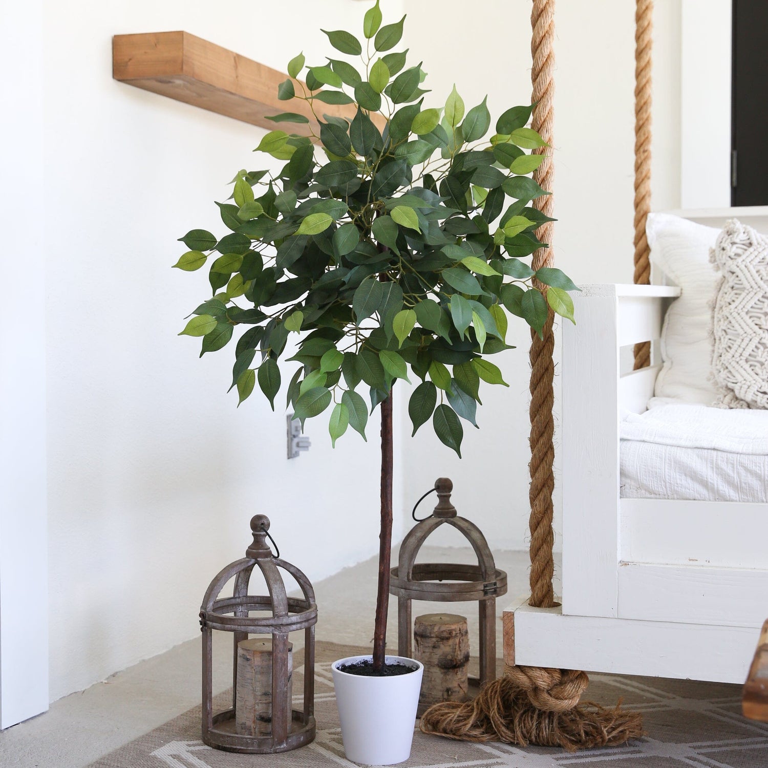4’ Artificial Ficus Tree with Decorative Planter