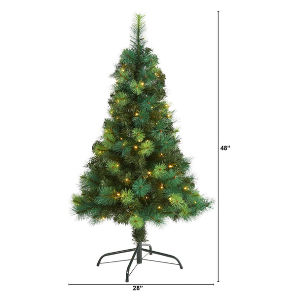 4' Assorted Green Scotch Pine Artificial Christmas Tree with 70 LED Lights