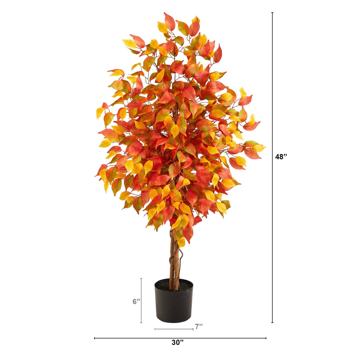 4’ Autumn Ficus Artificial Fall Tree