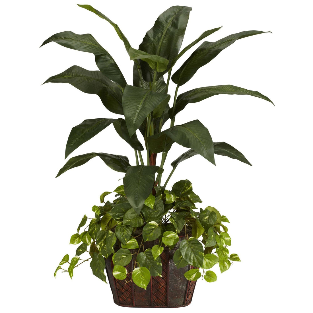vase for pothos 4' Bird of Paradise w/Vase & Pothos Silk Plant