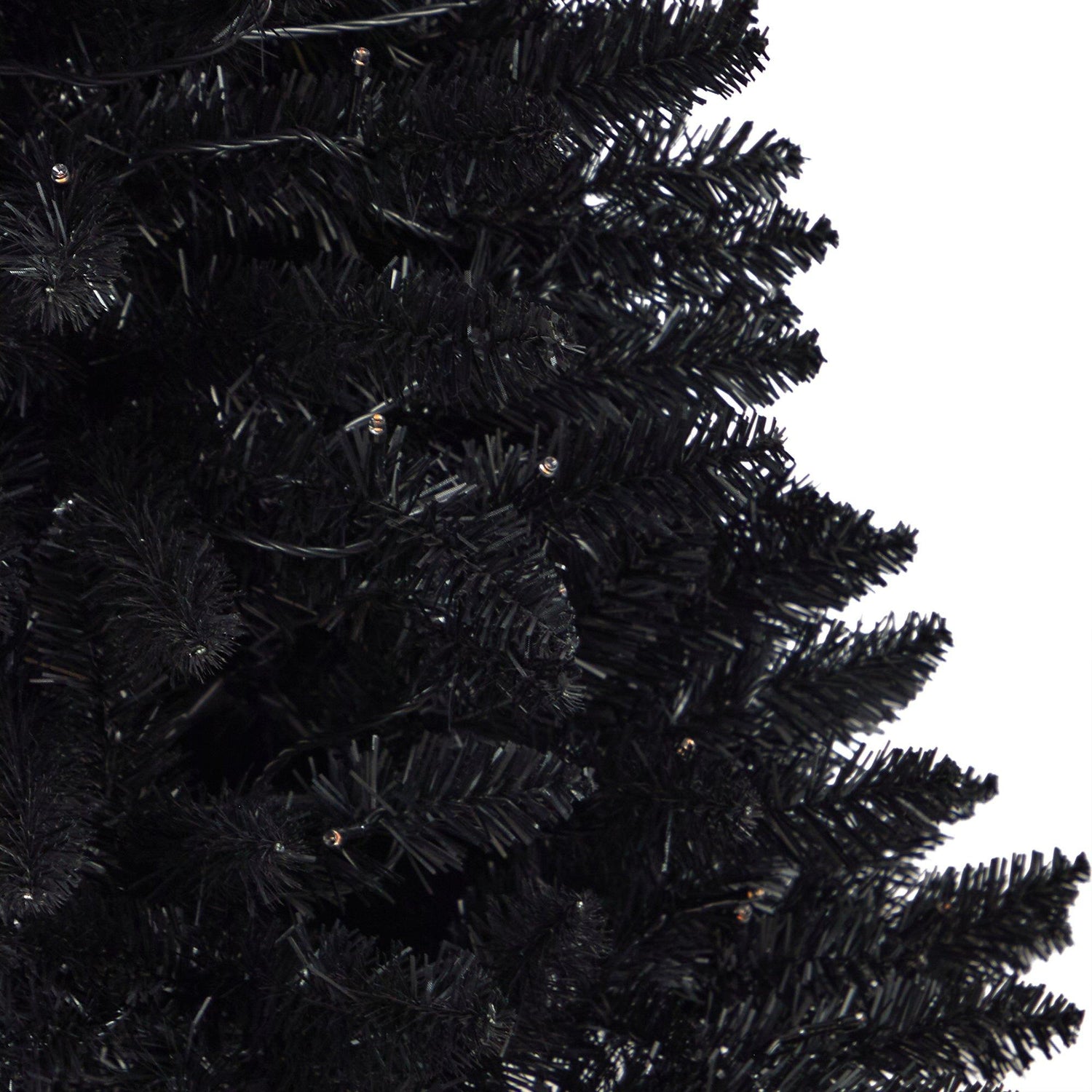 4’ Black Halloween Artificial Christmas Tree in Urn with 100 Orange LED Lights