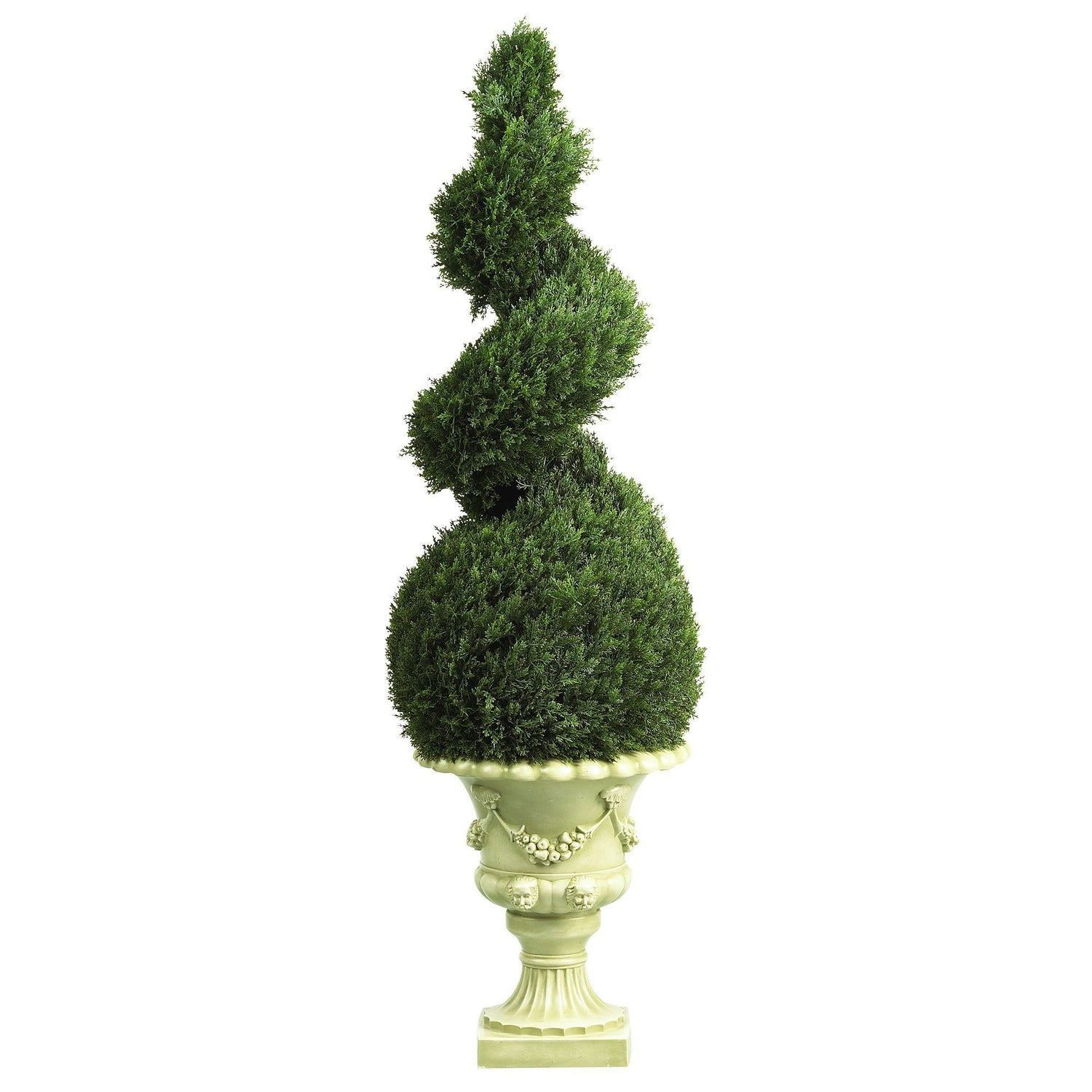 4' Cedar Spiral w/Decorative Vase (In-door/Out-door)