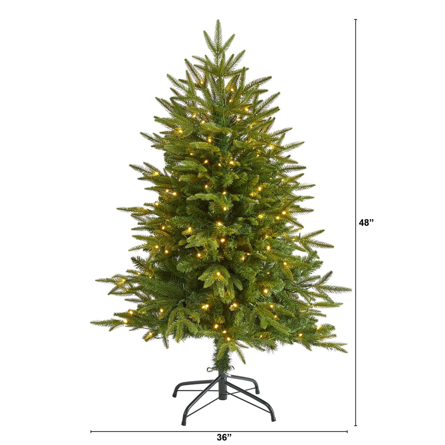 4’ Colorado Mountain Fir “Natural Look” Artificial Christmas Tree with 150 Clear LED Lights