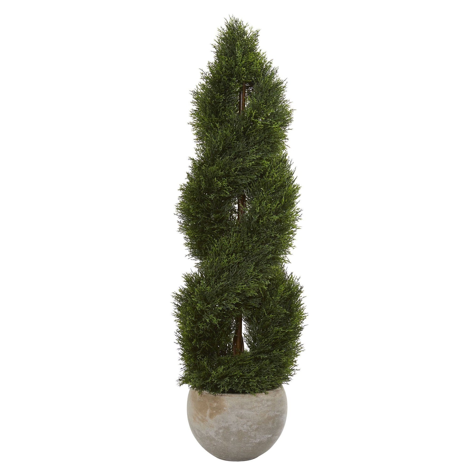 4’ Double Pond Cypress Spiral Artificial Tree in Sand Colored Planter (Indoor/Outdoor)