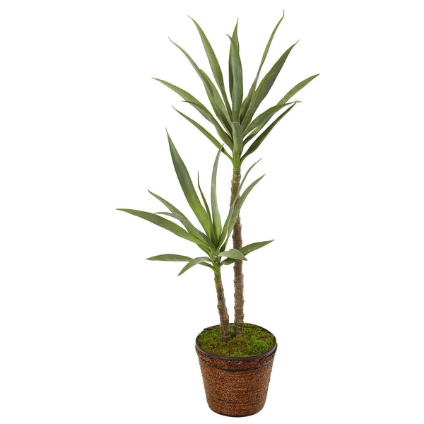 4’ Double Yucca Artificial Plant in Planter