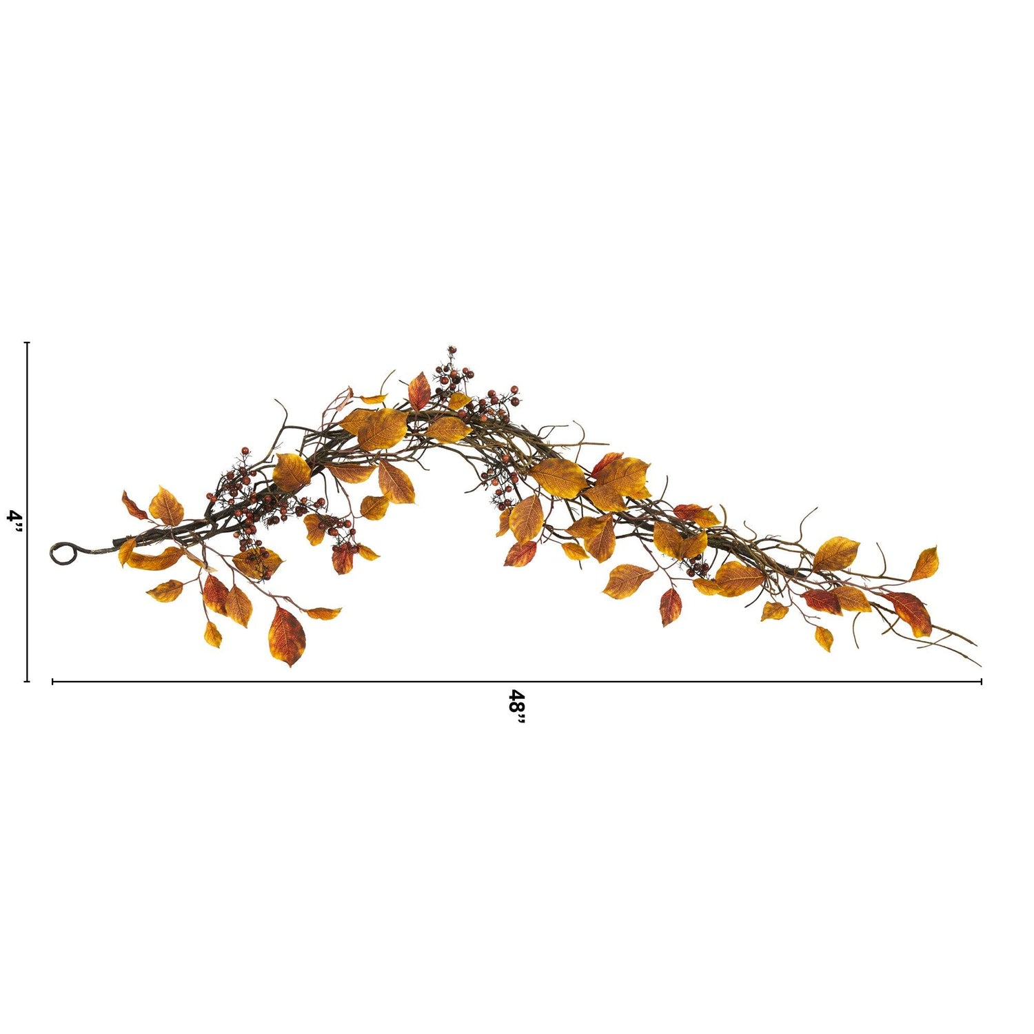 4’ Fall Foliage, Berries  and Twig Artificial Garland