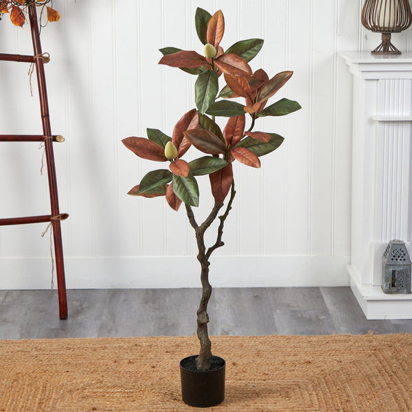 4’ Fall Magnolia Artificial Tree