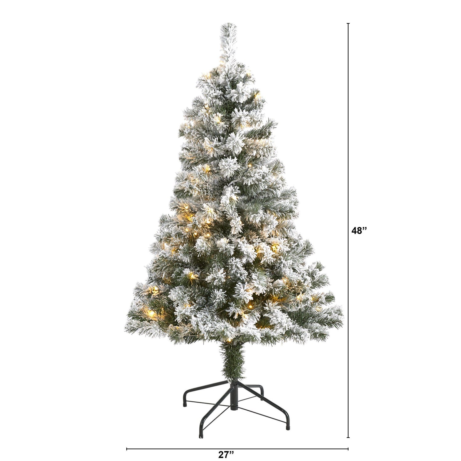 4' Flocked West Virginia Fir Artificial Christmas Tree with 100 Clear LED Lights
