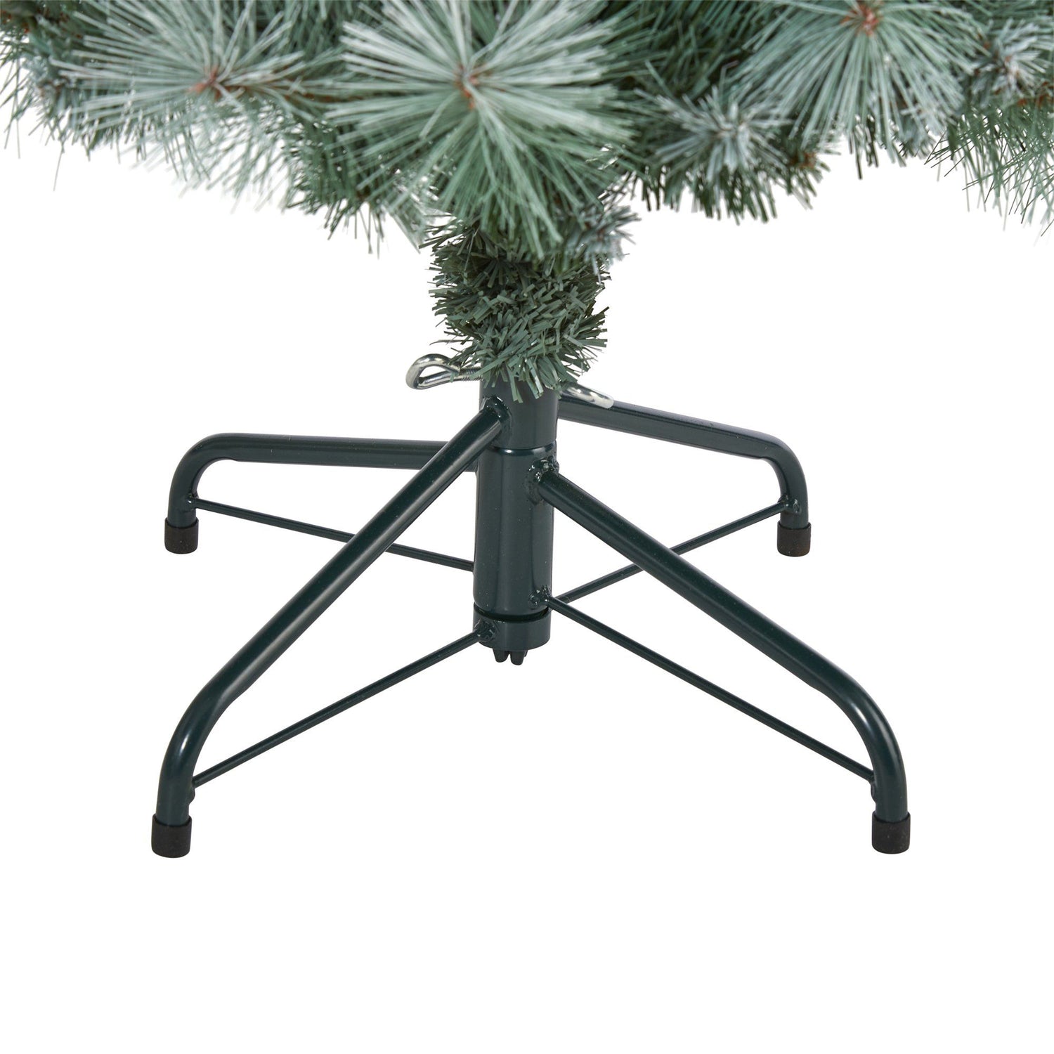 4’ Frosted Tip British Columbia Mountain Pine Artificial Christmas Tree with 100 Clear Lights, Pine Cones and 228 Bendable Branches
