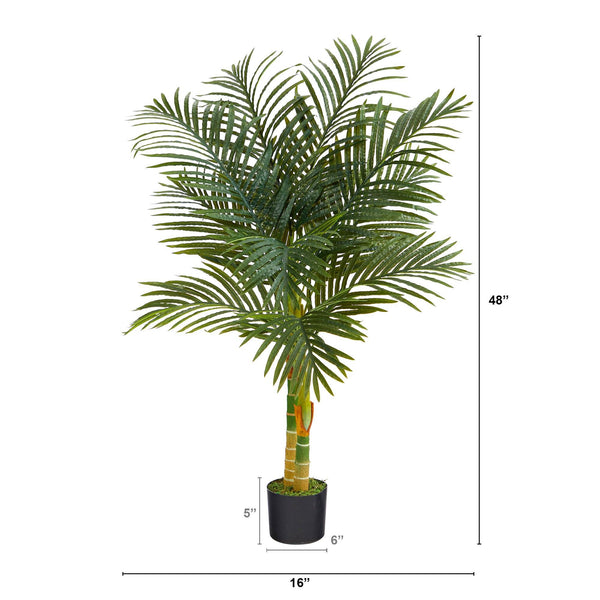 4’ Double Stalk Golden Cane Artificial Palm Tree