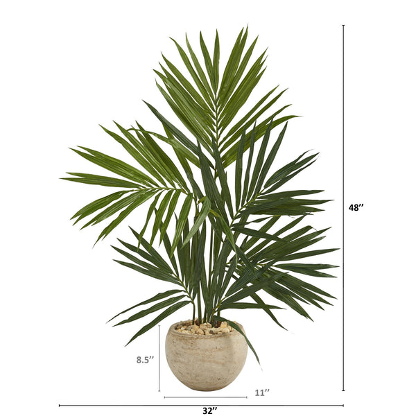 4’ Kentia Artificial Palm Tree in Sand Colored Planter