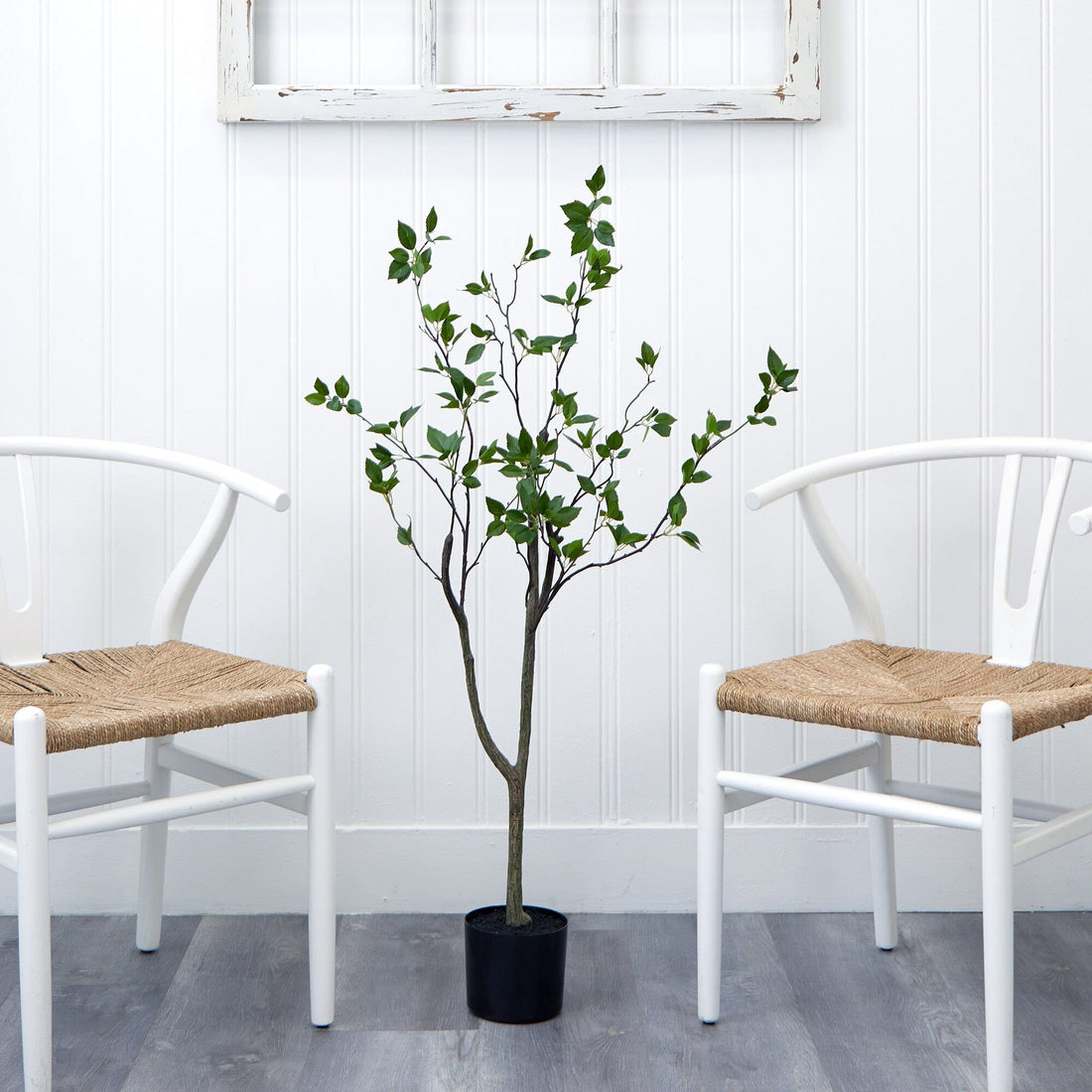 faux minimalist citrus potted plant Nearly Natural 4 ft. Minimalist Artificial Citrus Tree