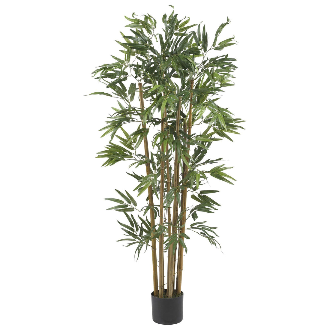 NearlyNatural - Albero Di Bambù Artificiale In Vaso Quadrato, Verde, Per Arredamento Interno - Dimensioni 10x24x24 Cm