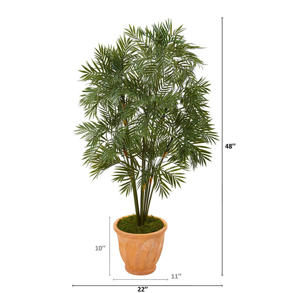 4’ Parlor Palm Artificial Tree in Terra-Cotta Planter