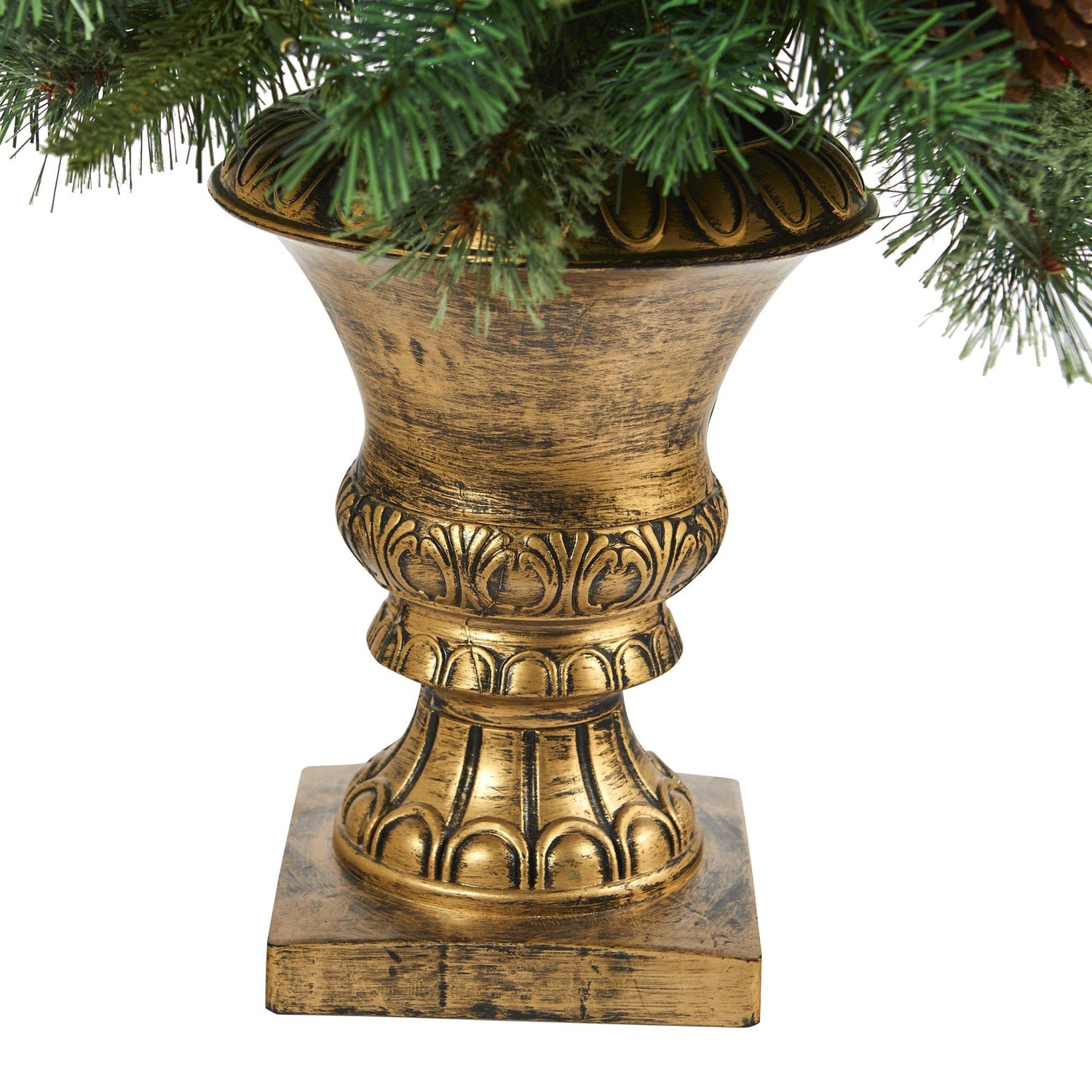 4’ Pine, Pinecone and Berries Artificial Christmas Tree in Decorative Urn