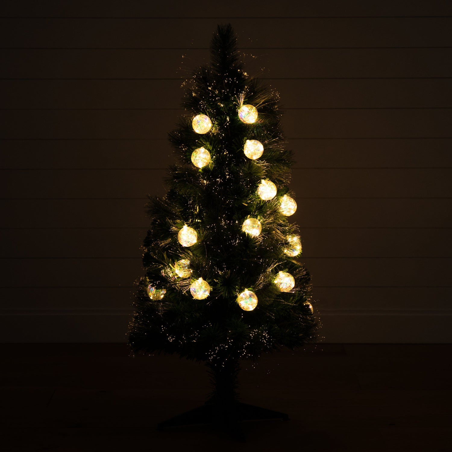 4' Pre-Lit Fiber Optic Artificial Christmas Tree with Mixed Tips and 37 LED Warm White Lights