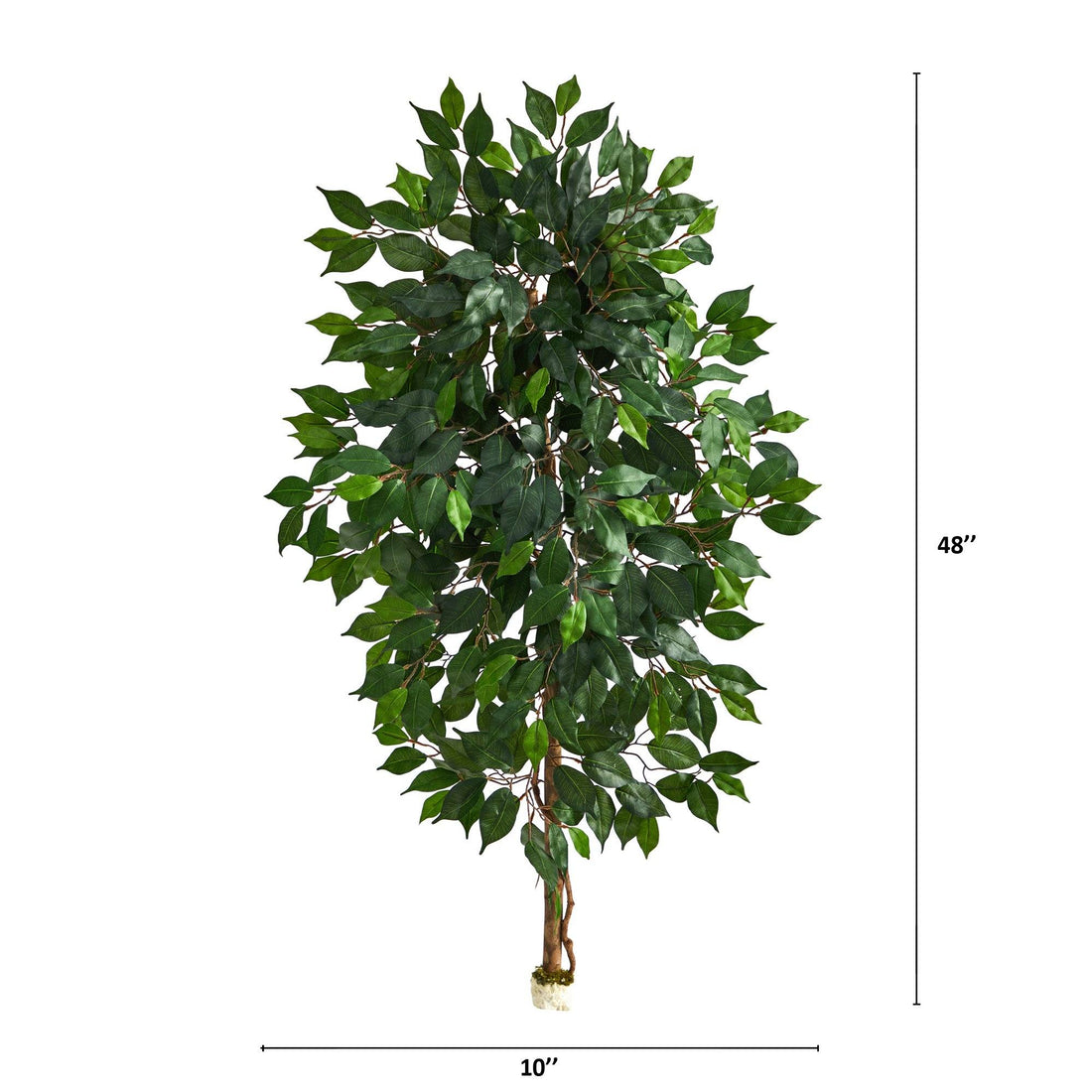 faux plants without pot 4' Single Ficus Artificial Tree (No Pot)