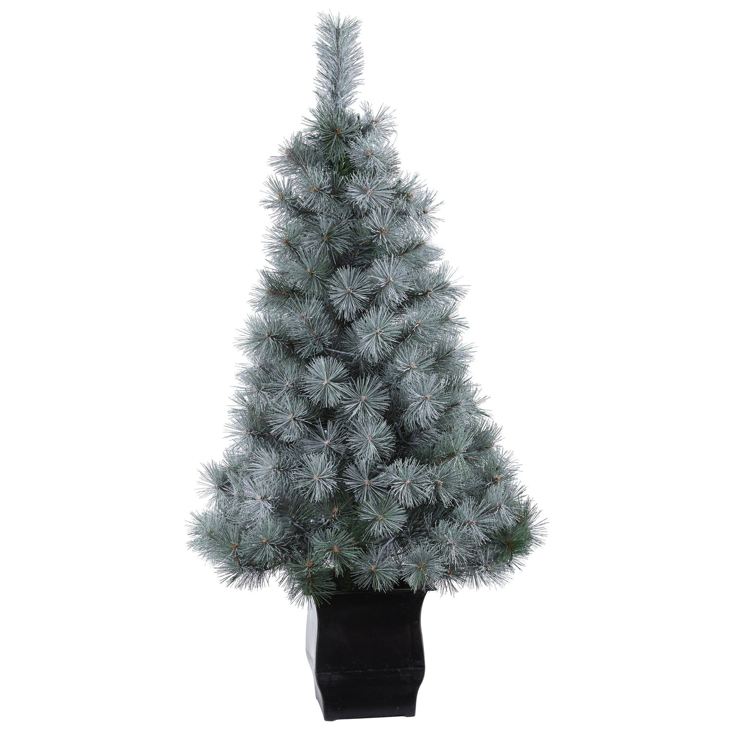 4' Snowy Mountain Pine Artificial Christmas Tree with 150 LED Lights and Decorative Planter