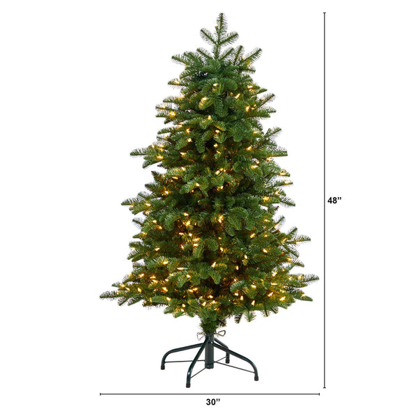 4’ South Carolina Fir Artificial Christmas Tree with 250 Clear Lights and 752 Bendable Branches