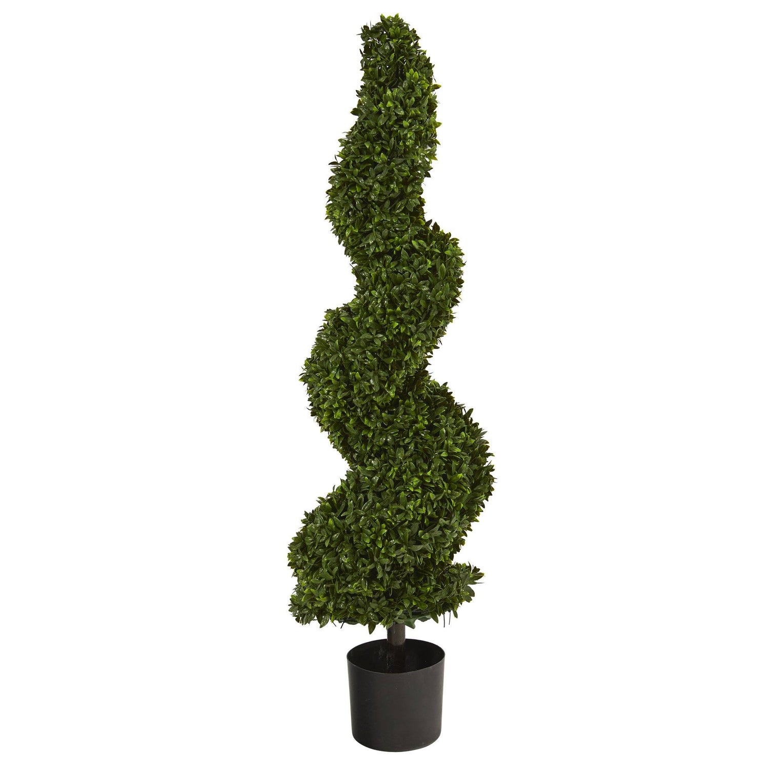 4’ Spiral Hazel Leaf Artificial Topiary Tree UV Resistant (Indoor/Outdoor)