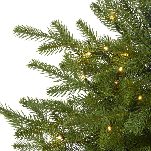 4’ Swedish Fir Artificial Christmas Tree with 160 Warm White LED Lights and 403 Bendable Branches
