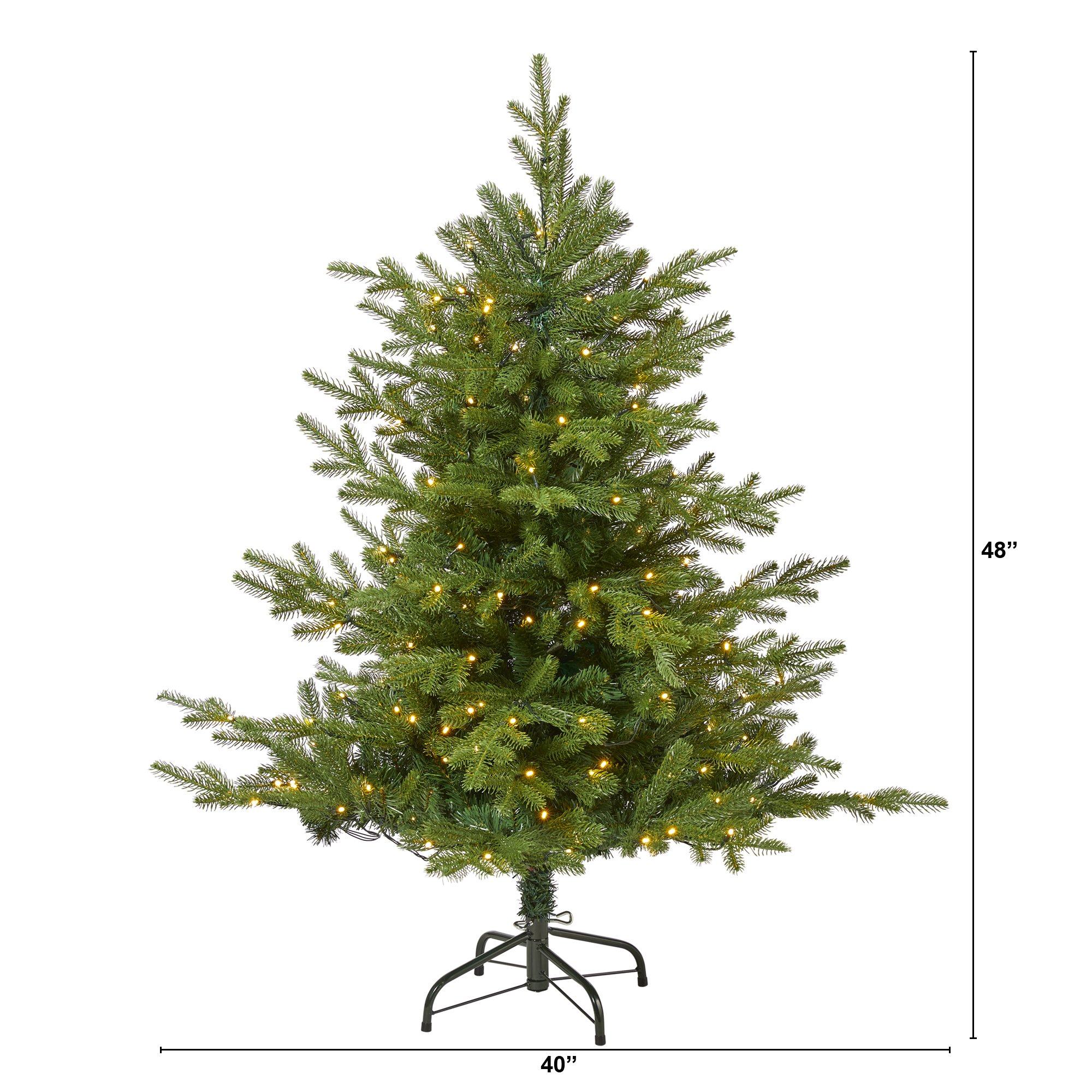 4' Swedish Fir Artificial Christmas Tree with 160 Warm White LED