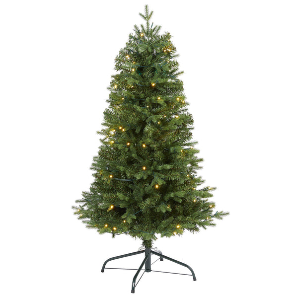 4' Vermont Fir Artificial Christmas Tree with 100 Clear LED Lights