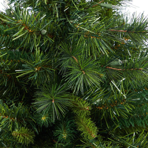 4’ Wyoming Mixed Pine Artificial Christmas Tree with 150 Clear Lights and 270 Bendable Branches in Tower Planter