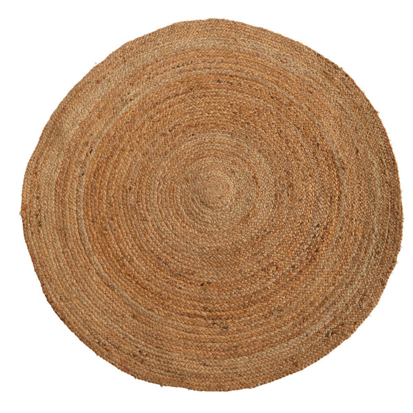 4’ x 4’ Hand Braided Boho Jute Round Rug