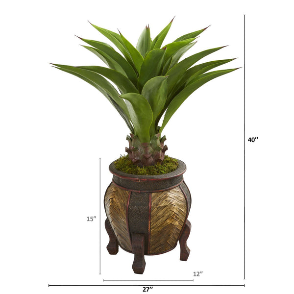 40” Agave Artificial Plant in Decorative Planter