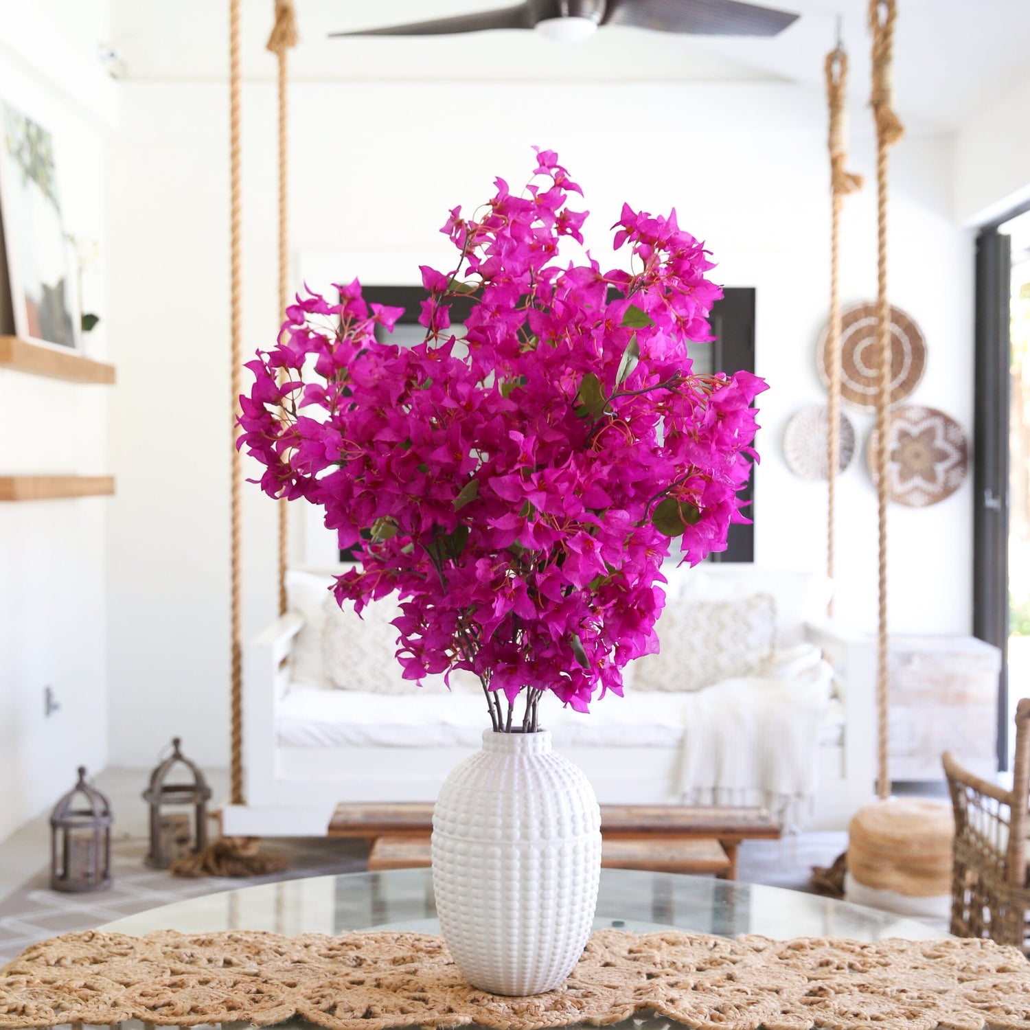 40” Artificial Purple Bougainvillea Arrangement with Vase