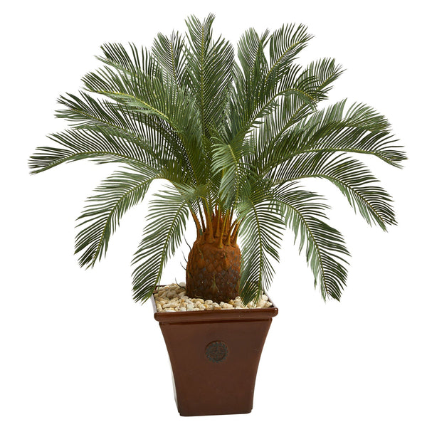 40” Cycas Artificial Tree in Brown Planter