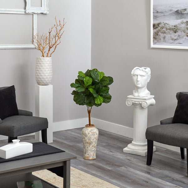 40” Fiddle Leaf Artificial Tree in Designer Vase (Real Touch)