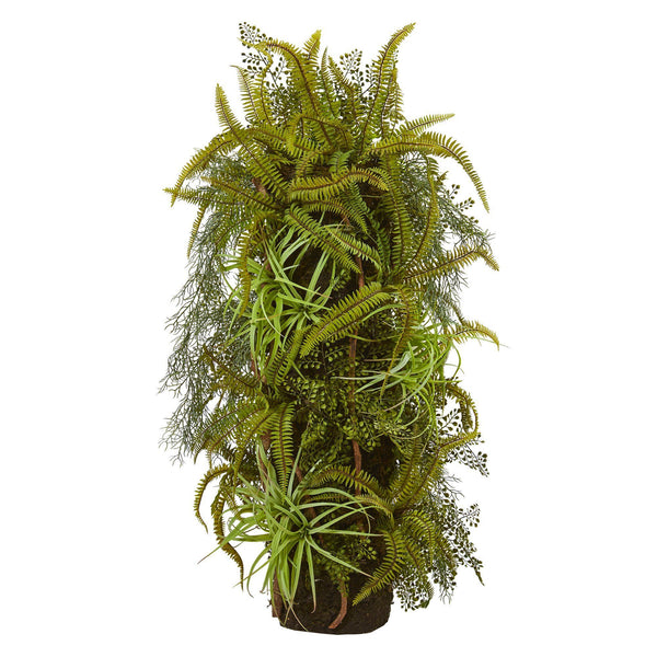 40” Mixed Forest Foliage Artificial Plant on Trunk