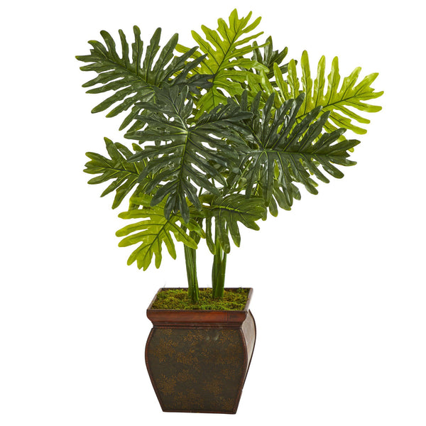 40” Philodendron Artificial Plant in Decorative Planter (Real Touch)