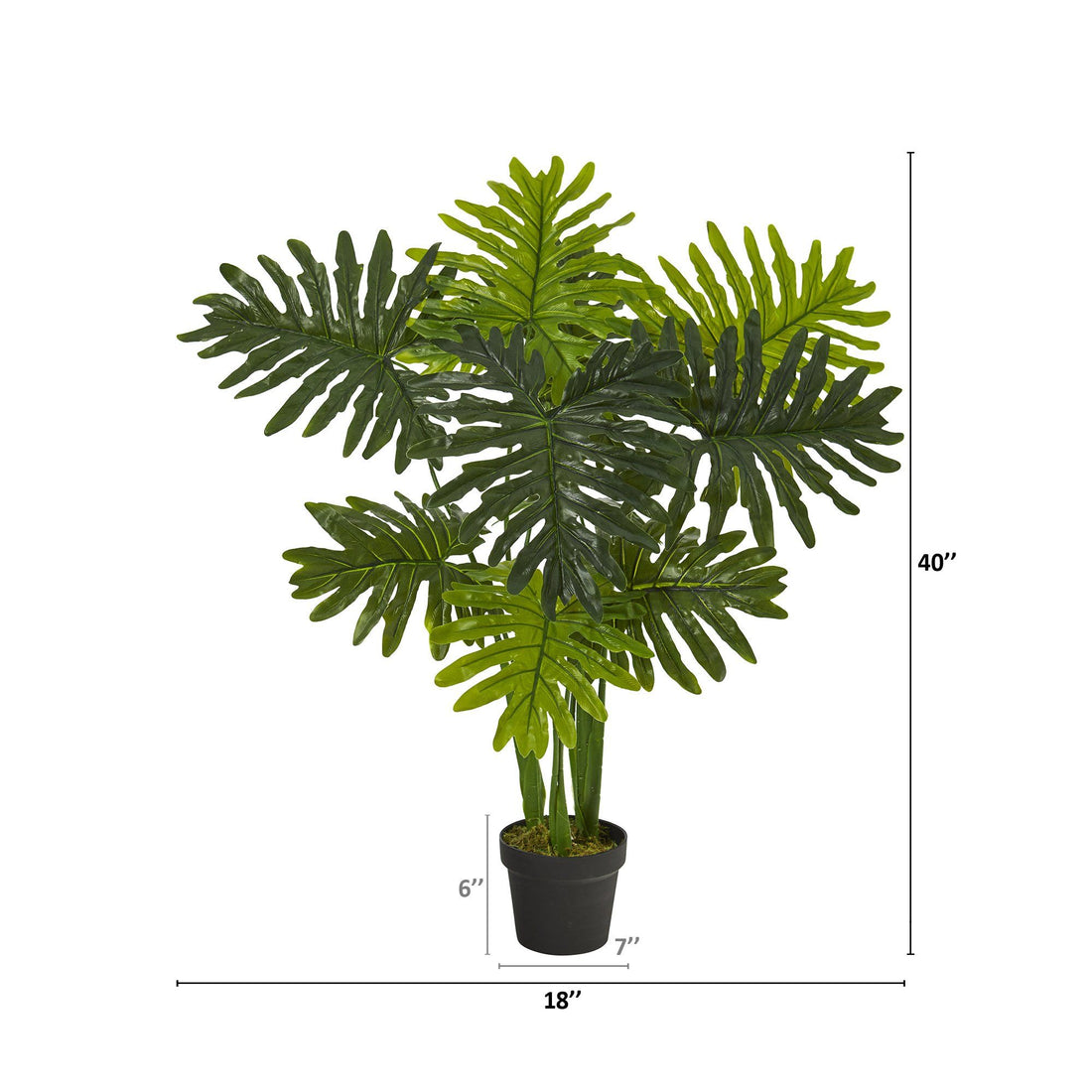 philodendron around palm 40” Philodendron Artificial Plant (Real Touch)