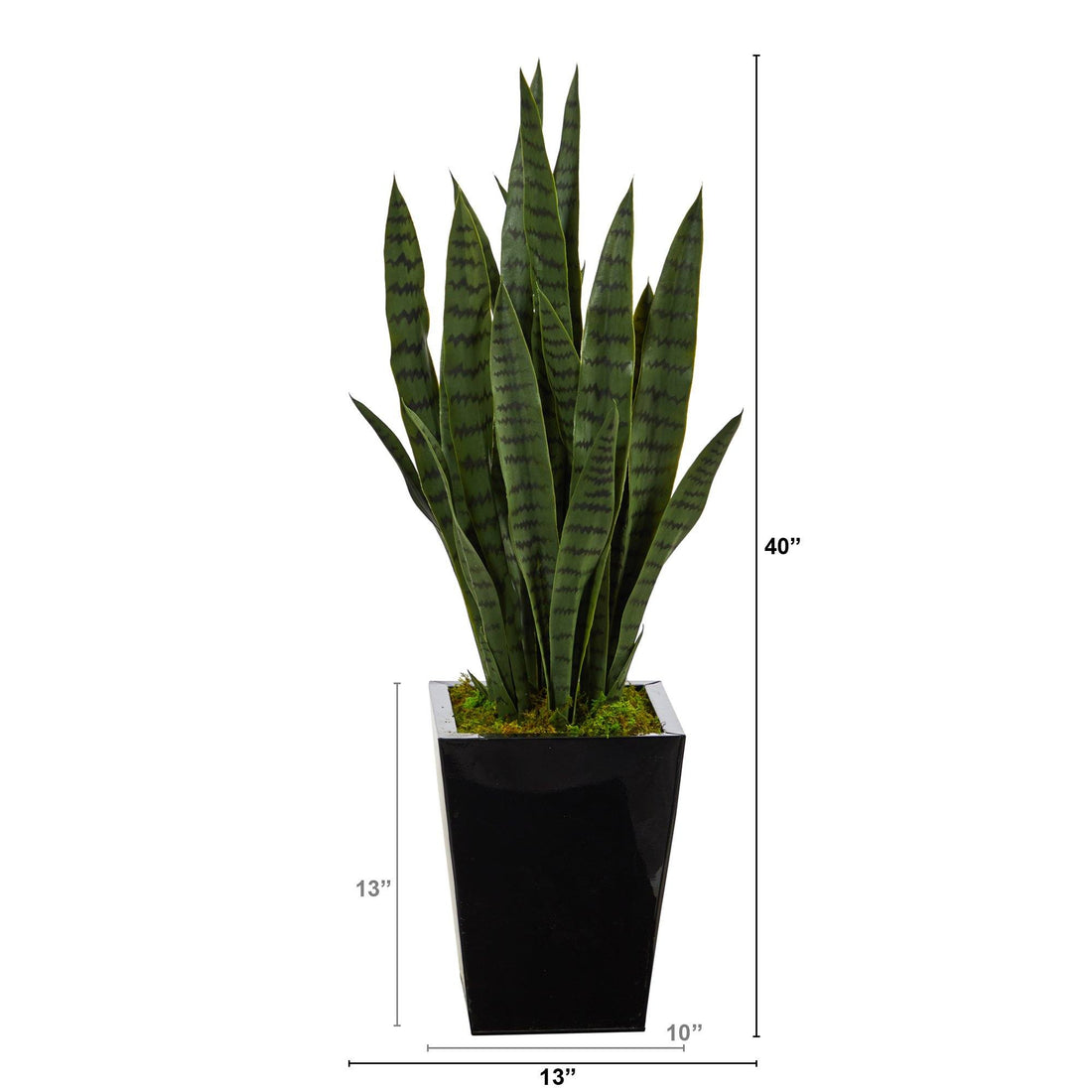 plants of steel sansevieria house plant 40” Sansevieria Artificial Plant in Black Metal Planter