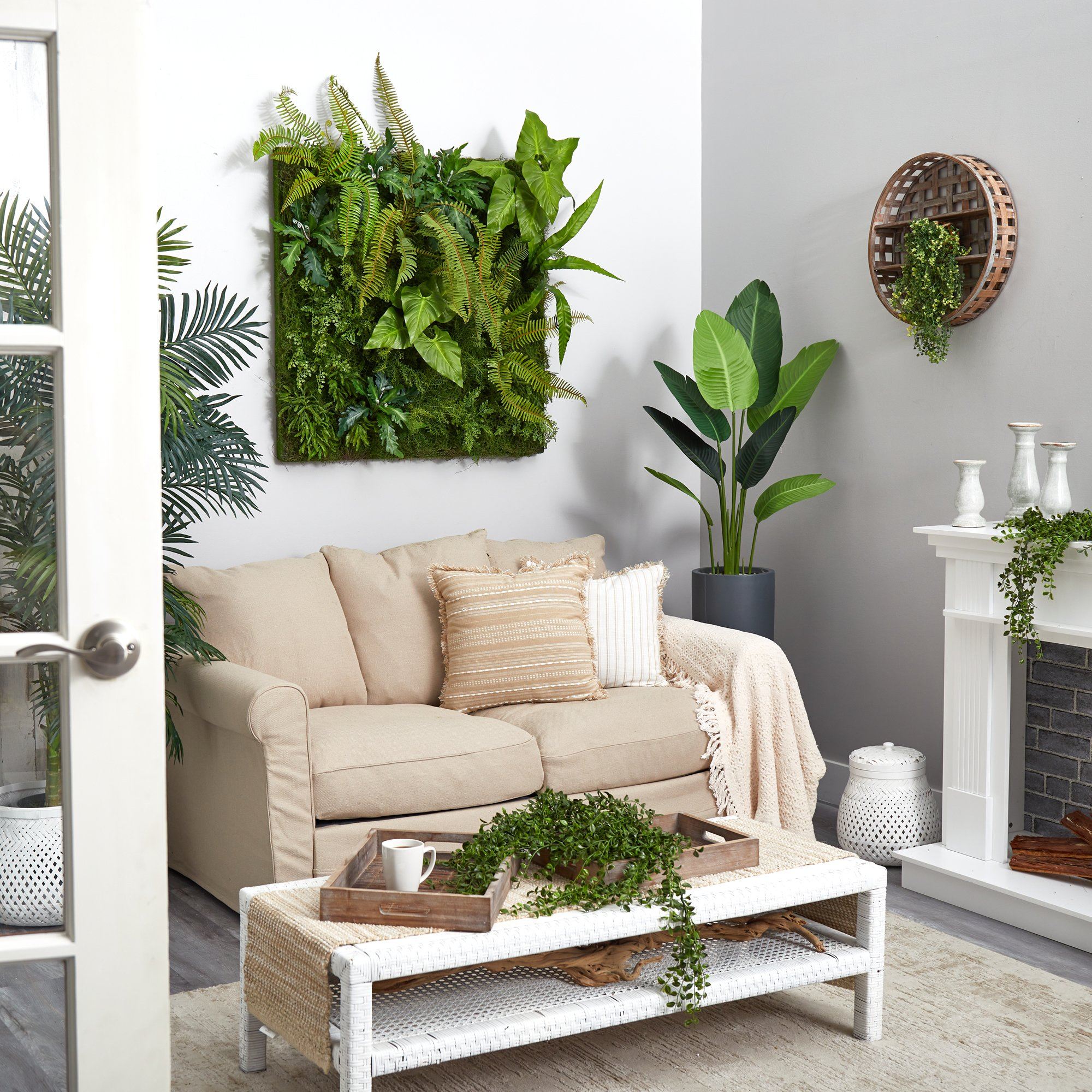 40” x 40” Forest Artificial Living Wall | Nearly Natural