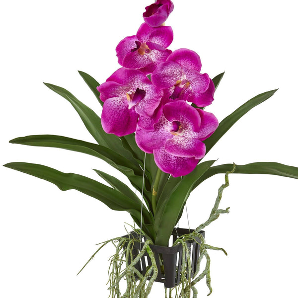 41” Vanda Orchid Hanging Basket Artificial Plant