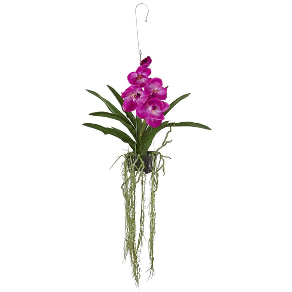 41” Vanda Orchid Hanging Basket Artificial Plant