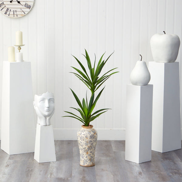 44” Double Yucca Artificial Plant in Designer Planter