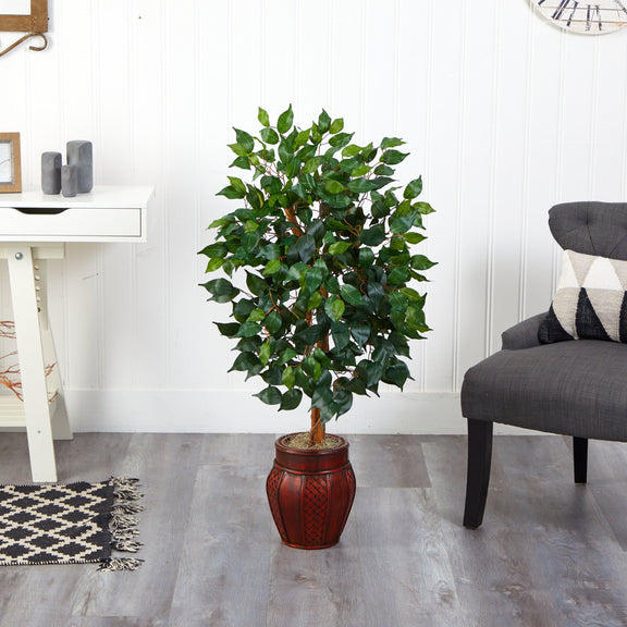 44” Ficus Tree w/Decorative Planter Nearly Natural