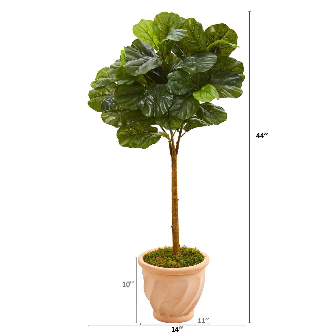 44” Fiddle Leaf Artificial Tree in Terracotta Planter (Real Touch ...