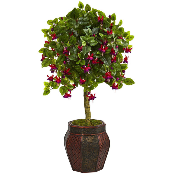 44” Fuschia Artificial Tree in Decorative Planter