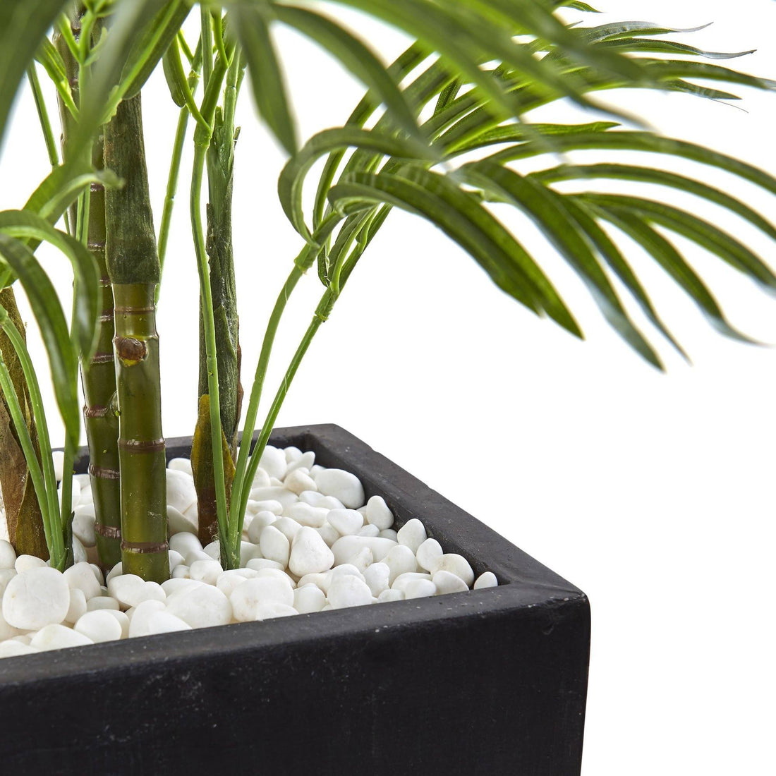 4ft. green areca palm tree in metal pot by ashland Nearly Natural 4.5ft. Areca Palm Tree with Black Wash Planter UV Resistant (Indoor/Outdoor)