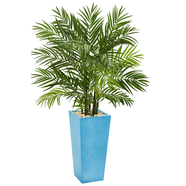 4.5’ Areca Plam Artificial Tree in Turquoise Planter